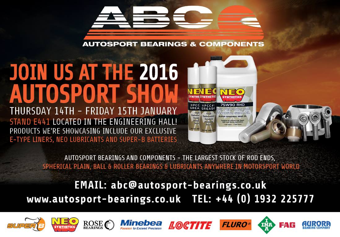 We're at Autosport International Show ‪#‎ASI16‬! Come and see us on Stand E441 located in the ENGINEERING HALL!